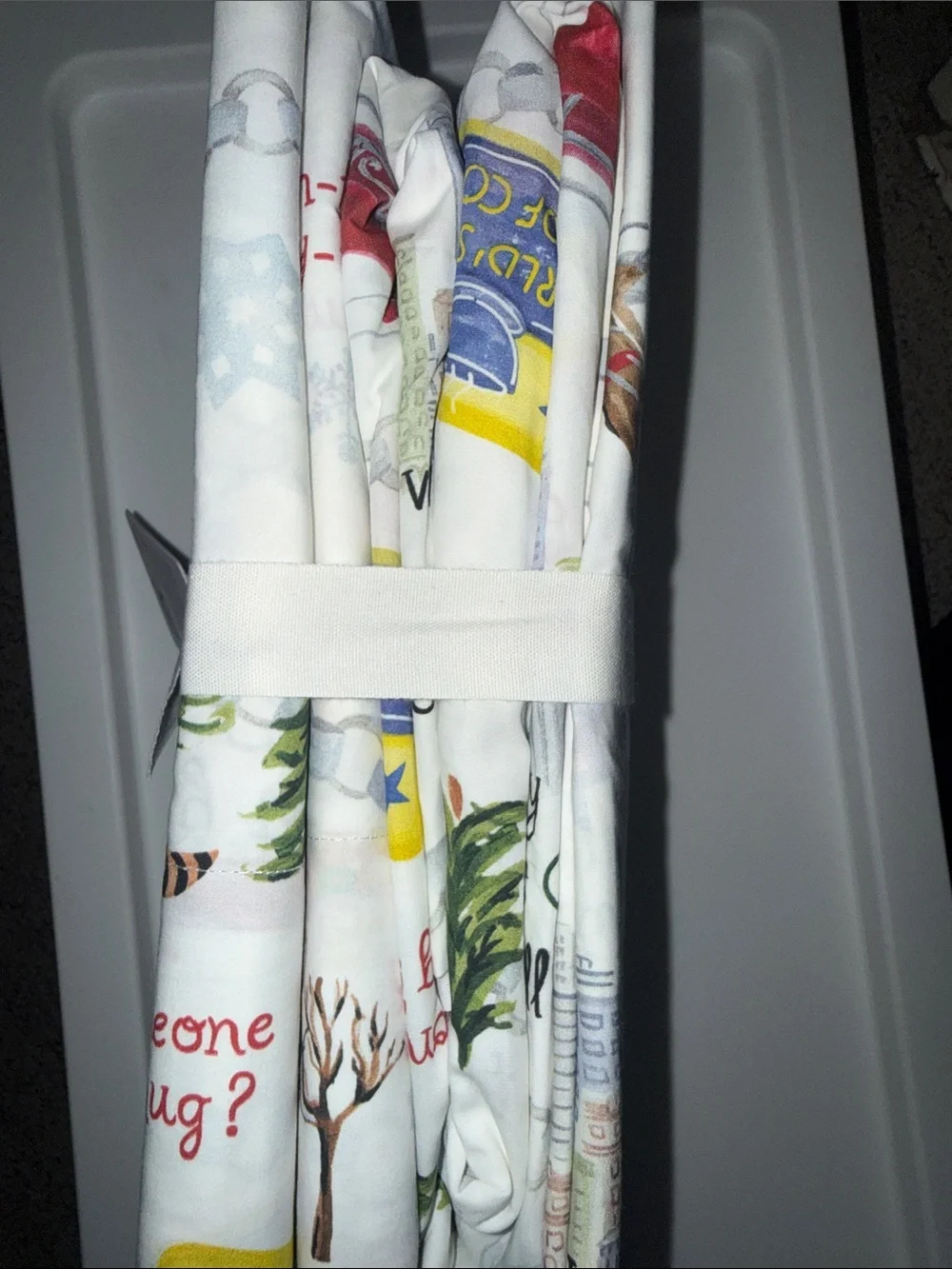 NWT Pottery Barn Elf™ Percale Sheet Set Queen 4-piece Christmas Holiday Multi